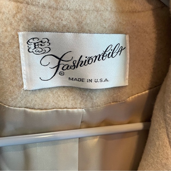 Vintage 60s Fashionbilt Camel Wool Trench Peacoat Jacket Union Made Size 15 - Picture 2 of 10